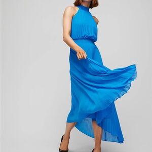 WHBM Sleeveless pleated halter dress
